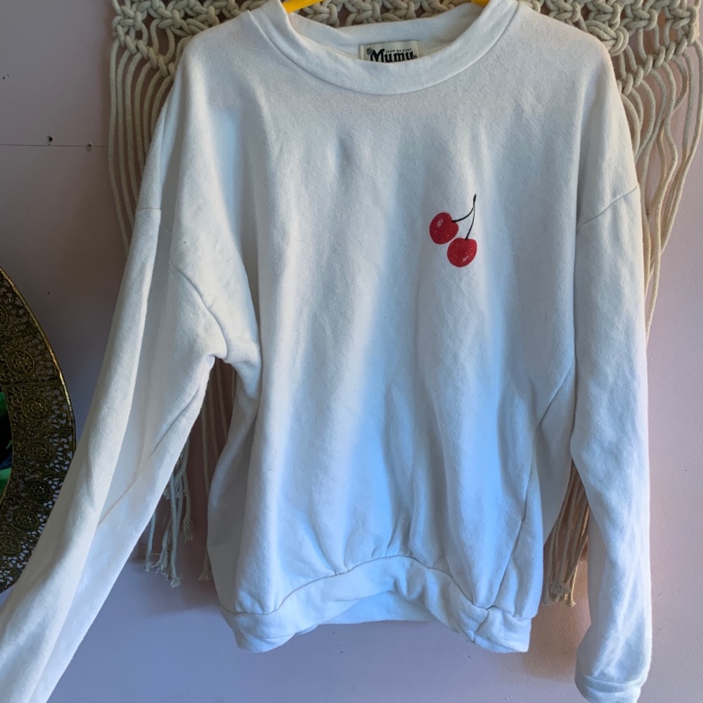 Show Me Your Mumu white cherry sweater